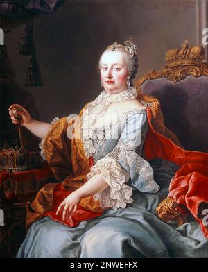 Maria Theresa Walburga Amalia Christina (1717-1780), Herrscherin der Habsburger Herrschaft, war Herzogin von Lothringen, Großkaiserin Maria Theresia Painting von Martin van Meytens Stockfoto