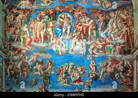 Das Jüngste Urteil, Vatikan, Rom (Detail) Stockfoto