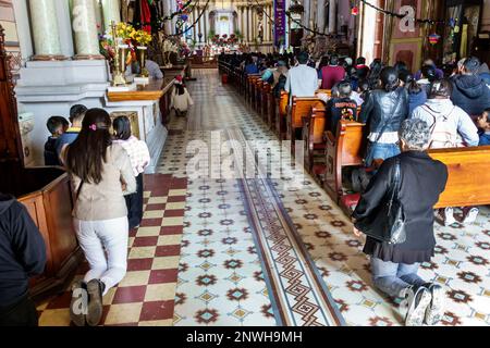 San Miguel de Allende Guanajuato Mexiko, historisches Zentrum Zona Centro, Oratorio de San Felipe Neri Oratorium, Kirche kniend betende Dura Stockfoto