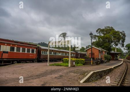 die dampflokomotive am umgeni-Bahnhof in Inchanga Durban, Südafrika, wird betrieben Stockfoto