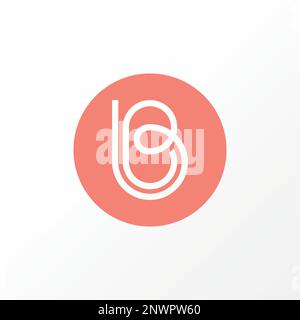 Einzigartiger Buchstabe oder Wort B oder BB Doppelliniendruck Kursivschrift in der Mitte Kreisblock Grafiksymbol Logo Design abstraktes Konzept Vektor ursprüngliches Monogramm Stock Vektor