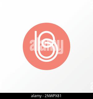 Einzigartiger Buchstabe oder Wort B oder BB Doppelliniendruck Kursivschrift in der Mitte Kreisblock Grafiksymbol Logo Design abstraktes Konzept Vektor ursprüngliches Monogramm Stock Vektor