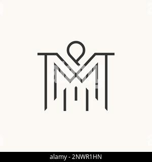 Einfacher und einzigartiger Buchstabe oder Wort MM- oder MW-MP-Strichmuster Muster Muster Muster Muster Muster Muster grafisches Symbol Logo Design abstraktes Konzept Vektor ursprüngliches Monogramm Stock Vektor