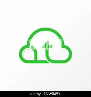 Einfache und einzigartige Wolke mit Buchstaben oder Wörtern PT oder Place Point Bild Grafik Symbol Logo Design abstraktes Konzept Vektormaterial Home Tech oder Sommer Stock Vektor