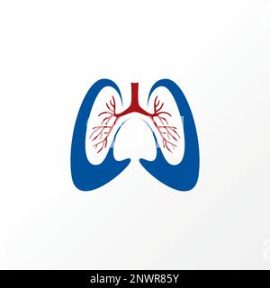 Einzigartiges und einfaches Herz und Lunge mit medizinischem Handelsbild Grafik-Symbol Logo-Design abstraktes Konzept Vektorstock-Symbol in Bezug auf Gesundheit oder Organ Stock Vektor