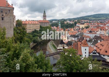 Der staatlichen Burg- und Schlosskomplex von Cesky Krumlov Stockfoto