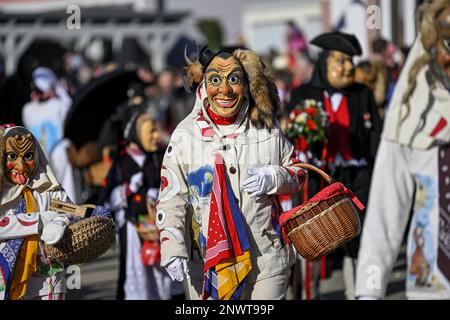 Narren-Gilde aus Horb am Neckar bei der Großen Karnevalsparade, Karnevalsparade, Oberkirch, Ortenaukreis, Baden-Württemberg, Deutschland Stockfoto