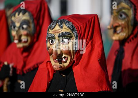 Narren-Gilde von Horb am Neckar bei der Großen Karnevalsparade, Karnevalsparade, Schwäbisch-Alemann-Karneval, Oberkirch, Ortenaukreis Stockfoto