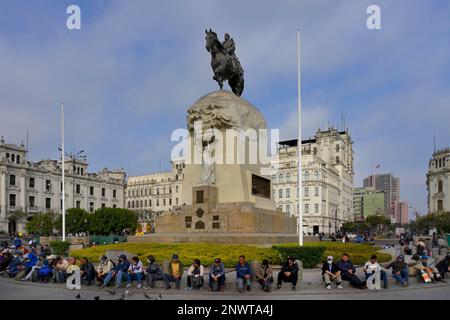 Denkmal für General Jose de San Martin, Plaza San Martin, Lima, Peru Stockfoto