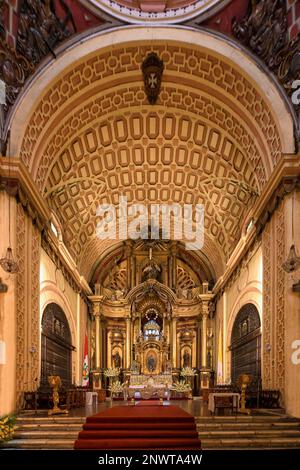 Basilika und Kloster der Jungfrau der Barmherzigkeit, Chor, Lima, Peru Stockfoto