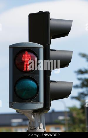 Nahaufnahme einer Ampel „nicht betreten“. Stockfoto