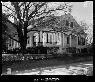 House, Macon, Bibb County, Georgia. Carnegie Survey of the Architecture of the South (Carnegie-Umfrage zur Architektur des Südens). Vereinigte Staaten, Georgia, Bibb County, Macon, Häuser, Porticoes, Porches, Säulen. Stockfoto