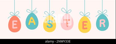 Von Hand gezeichnete Vektorsilhouette aus Ostereiern im Kritzelstil Stock Vektor