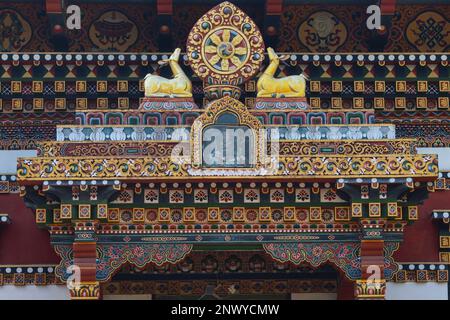 Wunderschönes Königliches Bhutan-Kloster, Bodh Gaya, Bihar, Indien Stockfoto