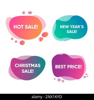 Weihnachtsmarken-Set. Merry Christmas und Happy New Year Labels. Vektordarstellung ESP10 Stock Vektor