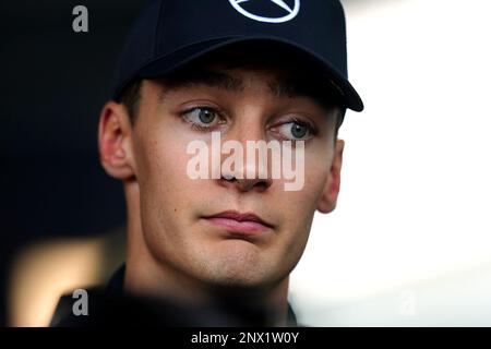 Aktenfoto von 10-09-2022 von Mercedes' George Russell. Ausgabedatum: Mittwoch, 1. März 2023. Stockfoto