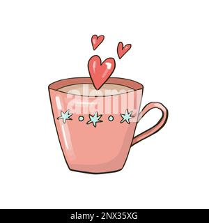 Kaffee mit Liebe. Doodle Illustration. Vektor ESP10 Stock Vektor