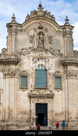 Matera, Italien - 15. September 2019: Kirche des Heiligen Franziskus von Assisi in Matera. Italien Stockfoto