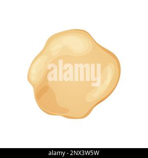 Frischer Rohteig zum Backen. Hausgemachtes, leckeres Brot. Karikatur aus hölzernen Küchen-Rollnadeln. Vektordarstellung für Menü, Café, Restaurant Stock Vektor