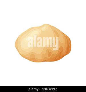 Frischer Rohteig zum Backen. Hausgemachtes, leckeres Brot. Karikatur aus hölzernen Küchen-Rollnadeln. Vektordarstellung für Menü, Café, Restaurant Stock Vektor