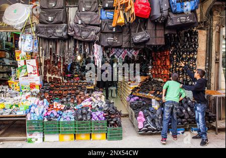 Al Wad-Straße, Arabisch Souk Markt, muslimische Viertel, Altstadt, Jerusalem, Israel. Stockfoto