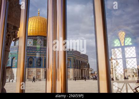 Haube des Felsens, Tempelberg (Har Ha Bajit), Jerusalem, Israel. Stockfoto