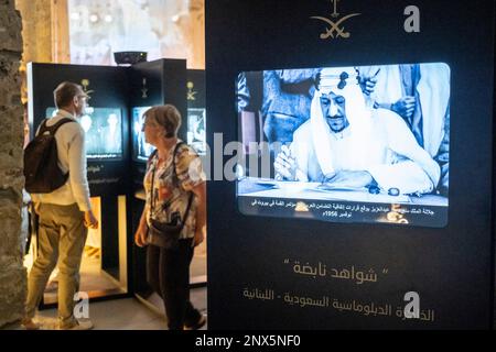 Das Gelbe Haus, auch genannt Barakat Gebäude oder Beit Beirut, Libanon. Kulturelles Zentrum, um die historische Erinnerung an den Bürgerkrieg, Beirut gewidmet. ' Stockfoto