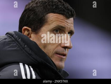 London, England, 28. Februar 2023. Javi Gracia, Manager von Leeds United während des FA Cup-Spiels in Craven Cottage, London. Das Bild sollte lauten: Paul Terry/Sportimage Stockfoto