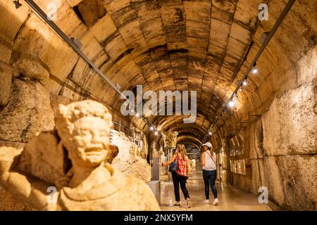 Archäologischer Komplex Museum, Vault unter den großen Hof des Jupiters Tempel, Baalbek, Bekaa-tal, Libanon Stockfoto
