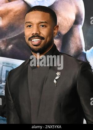 Hollywood, Kalifornien, USA. 27. Februar 2023. Michael B. Jordan besucht die Los Angeles Premiere von „CREED III“ im TCL Chinese Theatre am 27. Februar 2023 in Hollywood, Kalifornien. Kredit: Jeffrey Mayer/Jtm Photos/Media Punch/Alamy Live News Stockfoto