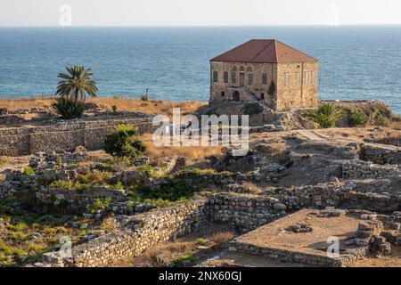 Am rechten osmanischen Haus, archäologische Stätte, Byblos, Libanon Stockfoto