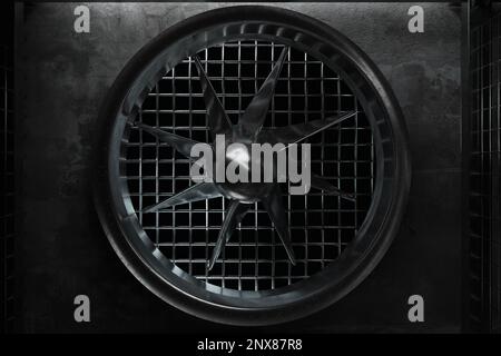 3D Rendering der alten Drehturbine in einer Nahaufnahme Stockfoto