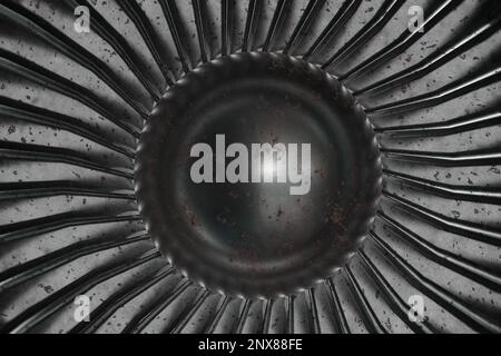 3D-Rendering der alten Rotationsturbine in einer Nahaufnahme Stockfoto