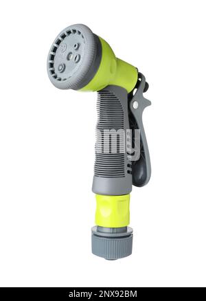 Bewässerungsschlauchsprinkler, isoliert auf weiß. Gartenwerkzeug Stockfoto