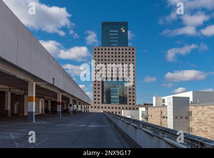 Torhaus Skyscraper, Messegelände Verwaltung, Frankfurt, Deutschland 2 Stockfoto