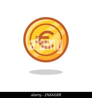 Euro-Symbol Goldmünzvektorsymbol . Stock Vektor