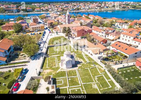 Historische Stadt Nin mit unvergleichlichem Panoramablick, Dalmatien-Region von Kroatien Stockfoto