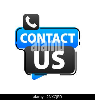 Kontaktetikett. Kontaktinformationen über das Unternehmen oder die Person. Stock Vektor