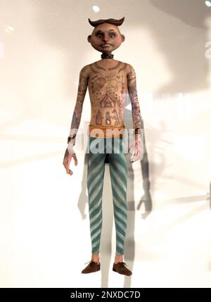 2/14/23 Naples, Florida, hinter den Kulissen von Guillermo del Toros Animationsfilm Pinocchio, ausgestellt im Metropolitan Museum of Art in New York City, 14. Februar 2023. Foto: Jennifer Graylock-Alamy Stockfoto