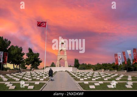 Canakkale, Türkei, 26. September 2021: Dieses Martyrium wurde in Erinnerung an das Regiment 57th errichtet, das Tausende von Märtyrern und Verletzten im Canakal verschenkte Stockfoto