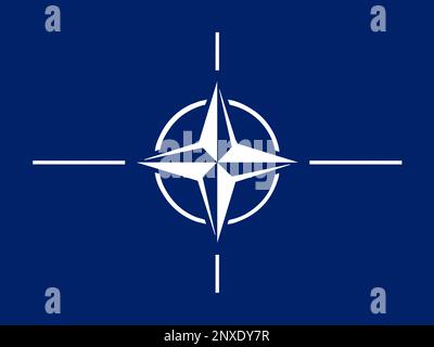 Flagge von der North Atlantic Treaty Organization Stockfoto