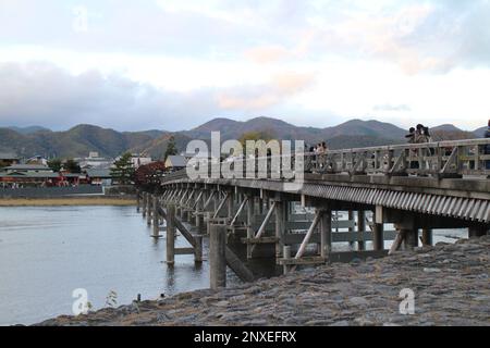 Togetsu-kyo-Brücke in Arashiyama, Kyoto, Japan Stockfoto