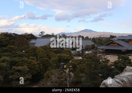 Der Garten der Burg Nijo-jo in Kyoto, Japan Stockfoto