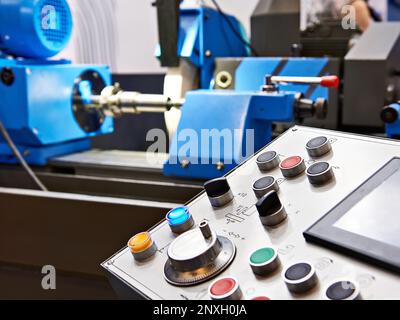 Bedienfeld für Schleifmaschinen-Tasten Stockfoto