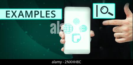 Handschriftliche Textbeispiele. Beispiel für ein Beispielmodell, das der Erklärung des Leitfadens folgt Stockfoto