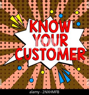 Konzeptionelle Darstellung Know Your Customer. Konzeptfoto Marketing Erstellen einer Umfrage verbessern Sie das Produkt oder die Marke Stockfoto