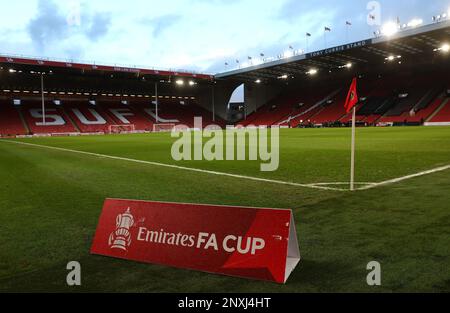 Sheffield, Großbritannien. 1. März 2023. Ein allgemeiner Blick auf das Stadion vor dem FA-Cup-Spiel in Bramall Lane, Sheffield. Der Bildausdruck sollte lauten: Paul Thomas/Sportimage Credit: Sportimage/Alamy Live News Stockfoto