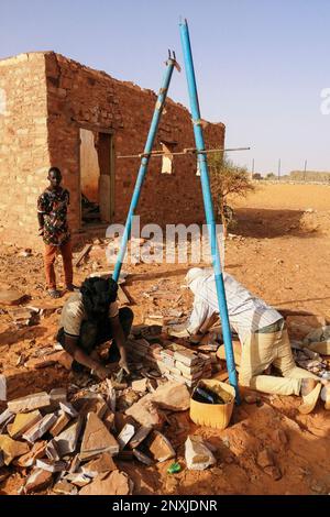 Mauretanien, Chinguetti, 'Le puit de Patty' - 'Il pozzo di Patty' - 'Patty's Well' Stockfoto