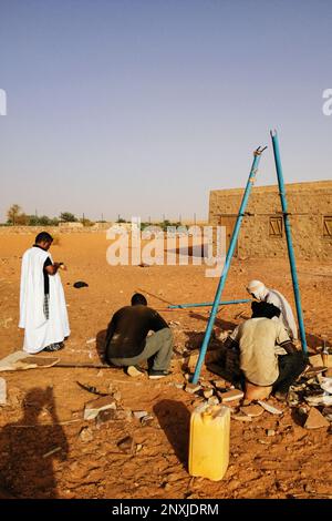 Mauretanien, Chinguetti, 'Le puit de Patty' - 'Il pozzo di Patty' - 'Patty's Well' Stockfoto