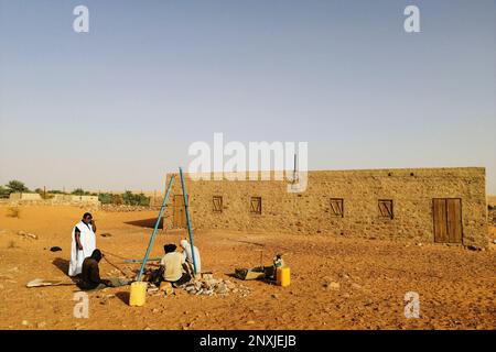 Mauretanien, Chinguetti, 'Le puit de Patty' - 'Il pozzo di Patty' - 'Patty's Well' Stockfoto